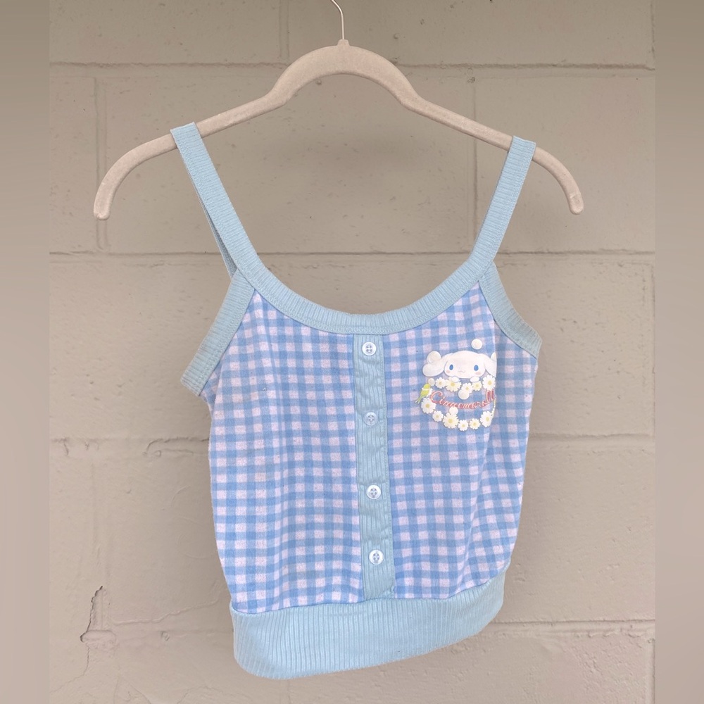 Blue Gingham Cinnamoroll Top